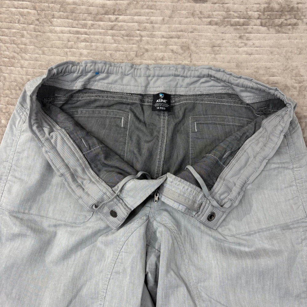 Kuhl Splash Roll-Up Hiking Pants Blue Grey Herringbone Womens 14‎ Reg 6272 - Picture 9 of 12